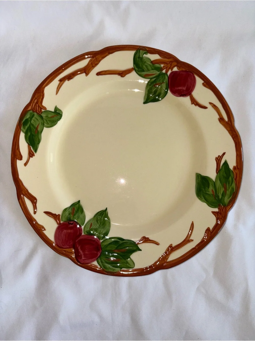 Franciscan Vintage Apple Dinner Plates Set of 4 Hand Painted 10” USA - As Is